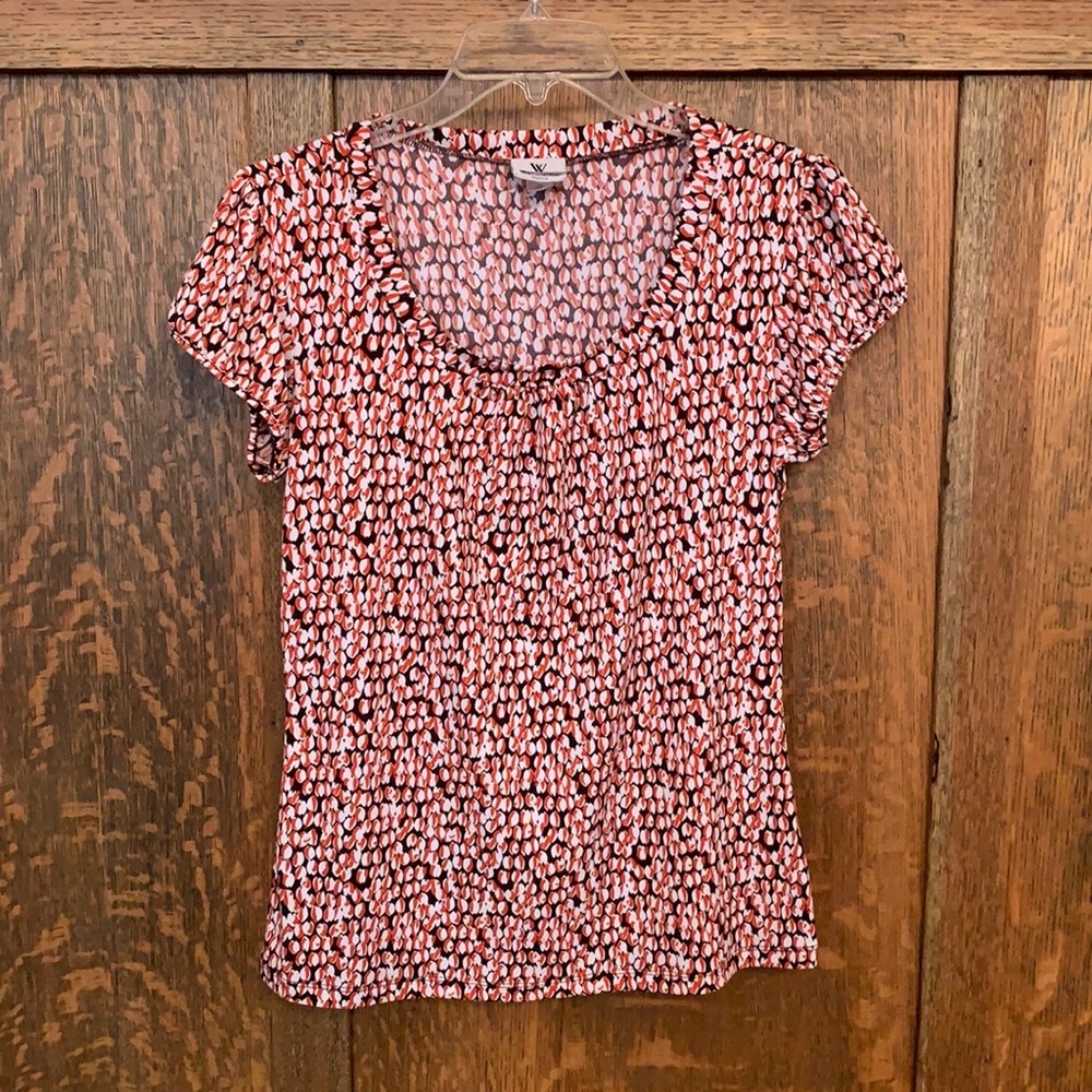 W Worthington print blouse business casual M